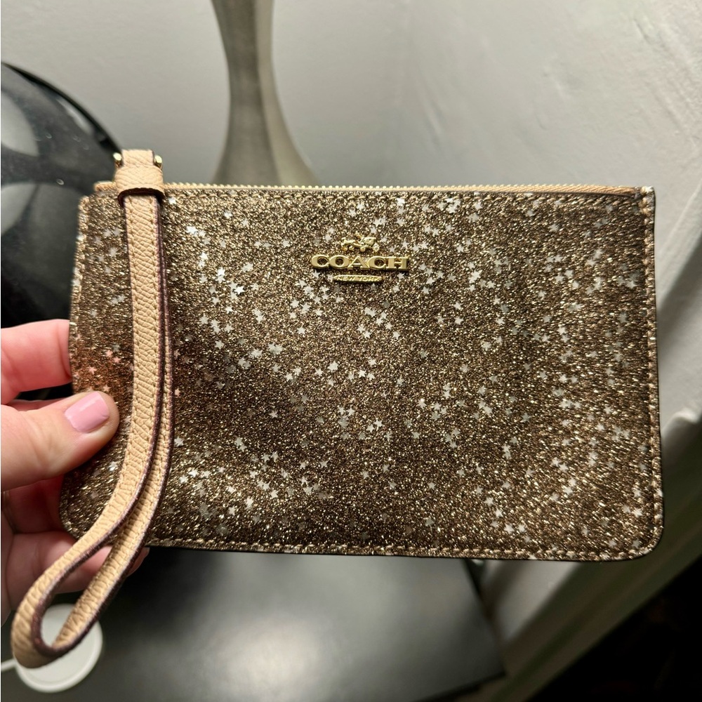 Coach gold wristlet